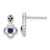 Sterling Silver Polished Purple CZ Flower Post Dangle Earrings