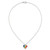 Sterling Silver Polished Rainbow Enameled Heart 16 inch Necklace