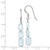 Sterling Silver Polished Rectangular Light Blue Quartz Dangle Earrings