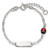 Sterling Silver Polished Red and Black Enameled Ladybug 6 inch with 1 inch extension Childrens ID Bracelet