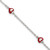 Sterling Silver Polished Red and White Enameled Hearts 6 inch with 1 inch extension Childrens Bracelet