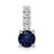 Sterling Silver Polished Rhodium-plated Cr. Blue Spinel and CZ Pendant