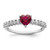 Sterling Silver Polished Rhodium-plated Created Ruby and CZ Heart Ring - QR-9E4AC106-6143