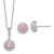 Sterling Silver Polished Rhodium-plated CZ 18in Necklace/Post Earrings Set - QG-8F9B5FD6-6280