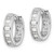 Sterling Silver Polished Rhodium-plated CZ Hinged Hoop Earrings