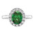 Sterling Silver Polished Rhodium-plated Green and Clear CZ Ring - QR-F5E675D2-4904