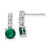 Sterling Silver Polished Rhodium-plated Green/Clear CZ Post Dangle Earrings - QE-974D20A4-5518