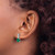 Sterling Silver Polished Rhodium-plated Green/Clear CZ Post Dangle Earrings - QE-974D20A4-5518