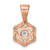 Sterling Silver Polished Rose-tone CZ Flower Pendant