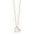 Sterling Silver Polished Rose-tone CZ Heart 18in Necklace
