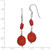 Sterling Silver Polished Round Red Coral Dangle Earrings
