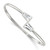 Sterling Silver Polished Tapered Baguette CZ Cuff Bangle