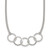 Sterling Silver Polished Textured Double Strand Interlinking Circles 16 inch Necklace