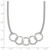 Sterling Silver Polished Textured Double Strand Interlinking Circles 16 inch Necklace