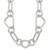 Sterling Silver Polished Triangle Round and Oval Link 17.5 inch Necklace