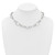 Sterling Silver Polished Triangle Round and Oval Link 17.5 inch Necklace
