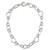 Sterling Silver Polished Triangle Round and Oval Link 17.5 inch Necklace