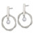 Sterling Silver Polished Twisted Circle with Moveable White CZ Dangle Post Earrings