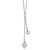 Sterling Silver Polished Two Heart 16 inch Lariat Necklace