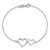 Sterling Silver Polished Two Hearts Bracelet