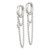 Sterling Silver Polished White CZ Dangling Chain Round Hinged Hoop Earrings