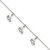 Sterling Silver Polished White CZ Dolphin Dangles 9 inch with 1 inch Extension Anklet