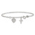 Sterling Silver Polished White CZ Heart and Cross Charms 7 inch with 1 inch Extension Bracelet
