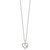 Sterling Silver Polished White CZ Heart and Paw Print 16 inch Necklace