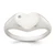 Sterling Silver Polished White CZ Heart Size 7 Signet Ring
