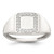 Sterling Silver Polished White CZ Square Border Size 10 Mens Signet Ring