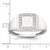 Sterling Silver Polished White CZ Square Border Size 10 Mens Signet Ring