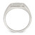 Sterling Silver Polished White CZ Square Border Size 9 Mens Signet Ring