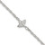Sterling Silver Polished White CZ Whale Tail 9 inch with 1 inch Extension Anklet