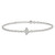 Sterling Silver Polished White CZ Whale Tail 9 inch with 1 inch Extension Anklet