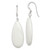 Sterling Silver Polished White Jade Teardrop Dangle Earrings