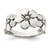 Sterling Silver Polished/Antiqued Flower Ring - QR-867FCF94-3413
