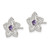 Sterling Silver Purple and Clear CZ Flower Post Earrings