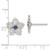 Sterling Silver Purple and Clear CZ Flower Post Earrings
