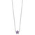 Sterling Silver Purple CZ Flower Necklace