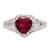 Sterling Silver Red CZ Heart Ring - QR-0ECF24F8-6203
