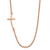 Sterling Silver RG-plated Large Off-Set Sideways Curved Cross Necklace - QG-DA312633-2632