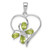 Sterling Silver RH Plated Peridot and Diamond Butterfly Heart Pendant