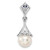 Sterling Silver Rhod Plated Dia. Created Sapphire FW Cultured Pearl Pendant