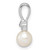 Sterling Silver Rhod Plated Diamond and FW Cultured Pearl Pendant