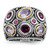 Sterling Silver Rhod. w/14k Pink Qrtz Rhodolite GA & Pink Tourmaline Ring - QR-3A81573B-4311