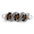 Sterling Silver Rhodium 3 Stone Smoky Quartz & Diamond Ring - QD-D392A36A-5333