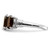 Sterling Silver Rhodium 3 Stone Smoky Quartz & Diamond Ring - QR-B1117B9F-1741