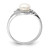 Sterling Silver Rhodium 6mm FW Cultured Button Pearl & Diamond Ring - QD-00B9D41E-1308