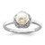 Sterling Silver Rhodium 6mm FW Cultured Button Pearl & Diamond Ring - QD-04EB932E-8934