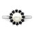 Sterling Silver Rhodium 6mm FW Cultured Button Pearl & Sapphire Ring